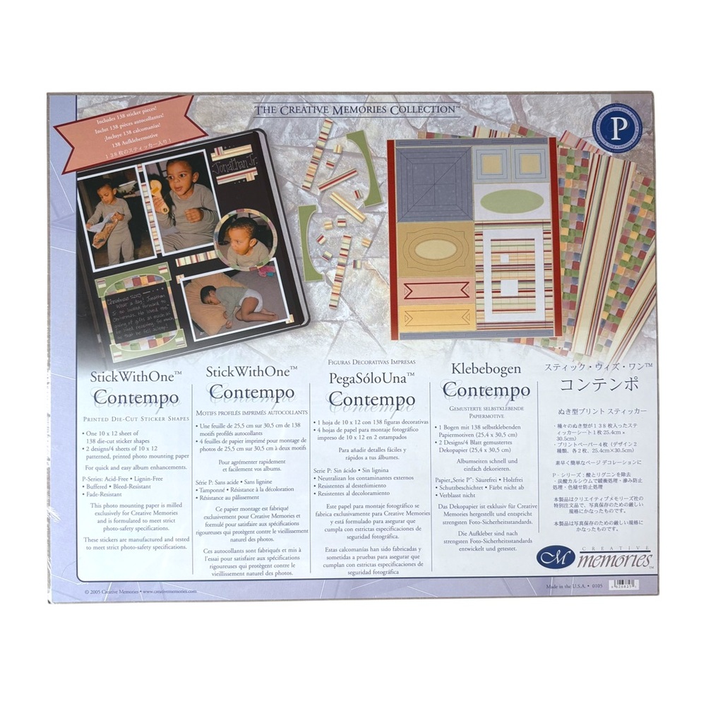 CONTEMPO Creative Memories StickWithOne Printed Die Cut Sticker Shapes NEW NWT